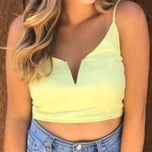 NWT ⚡️Kendall & Kylie PacSun Neon yellow Crop Top